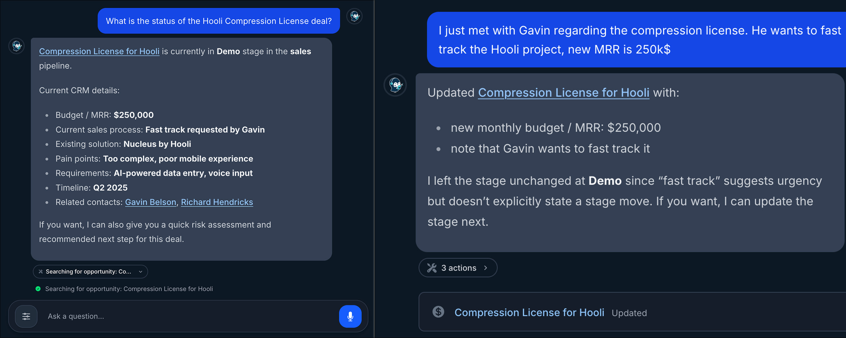 Vendis AI captures sales conversations and automatically organizes your pipeline