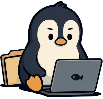 Pip Waddson, the Vendis penguin, working on a laptop
